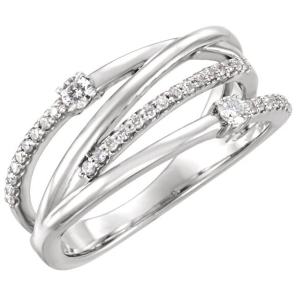Jewelry - "Multi Layer Beautiful White Shiny Zircon Trendy Stackable Ring for Women, PD296